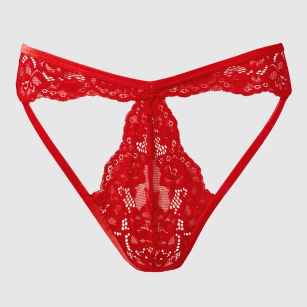 La Senza High Waist Thong Panty Red size Medium - Picture 2 of 3